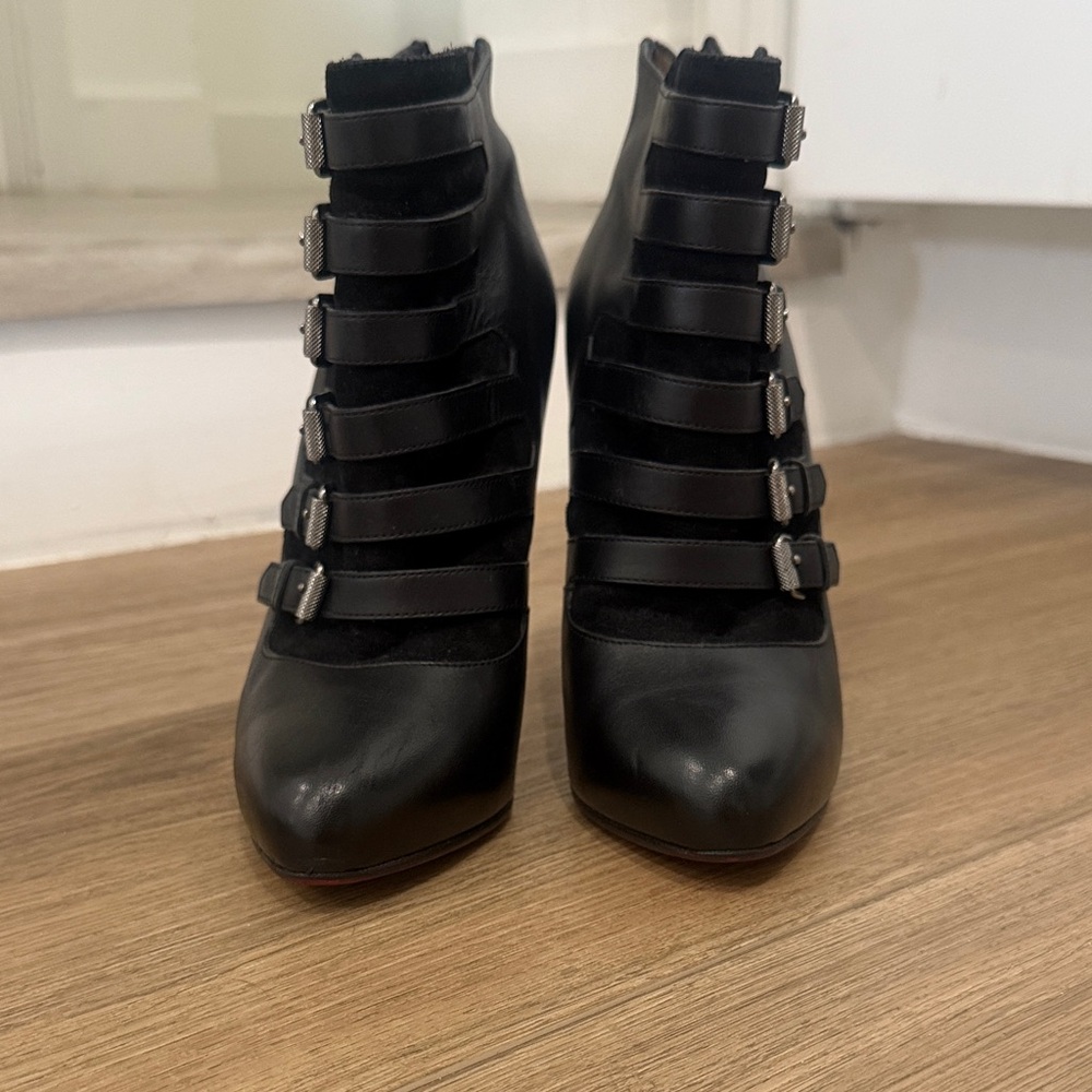 Black Strappy Women's Ankle Boots